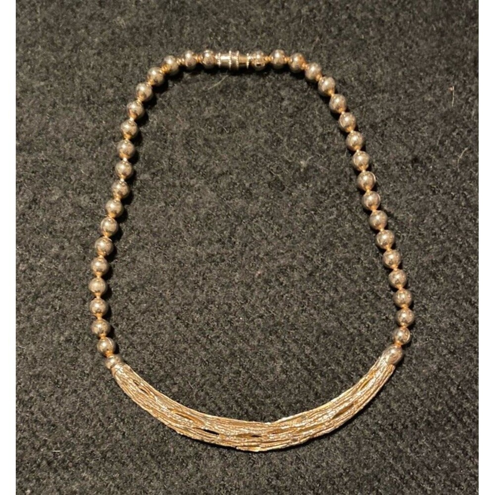 Sleeping Natural Elements Moon Style Modernist Silver Tone Choker Necklace